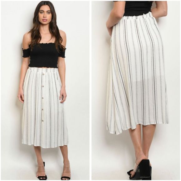 Skirts | Striped Midi Skirt | Poshmark